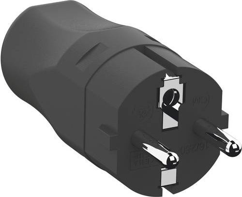 Bachmann 960.101 Schutzkontaktstecker aus Polypropylen in Schwarz, 250 V, IP20 - Bild 1