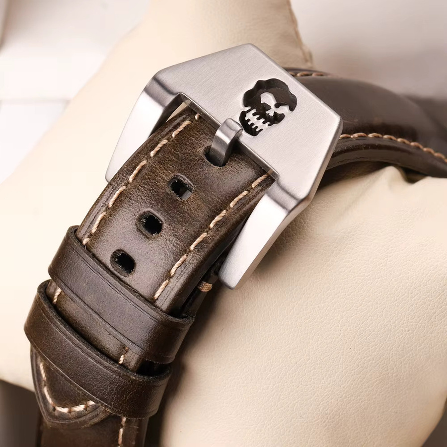 DUTRIEUX Uhrenarmband-Schnalle, Edelstahl, Totenkopf-Verschluss, Silber, Unisex - Bild 2