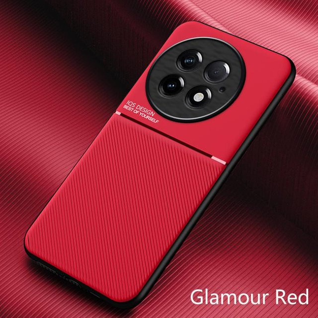 Robuste Schutzhülle für OnePlus 13 und OnePlus 13R mit eingebautem magnetischem Autohalter in Rot - Bild 1