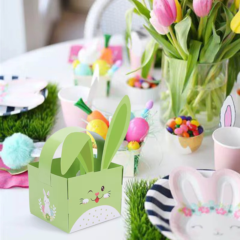 ZQNYCY Osterhasen-Ohr Süßigkeitenboxen aus Papier, bunte Ei-Geschenkverpackungen für die Osterparty, 4 oder 8 Stück - Bild 2