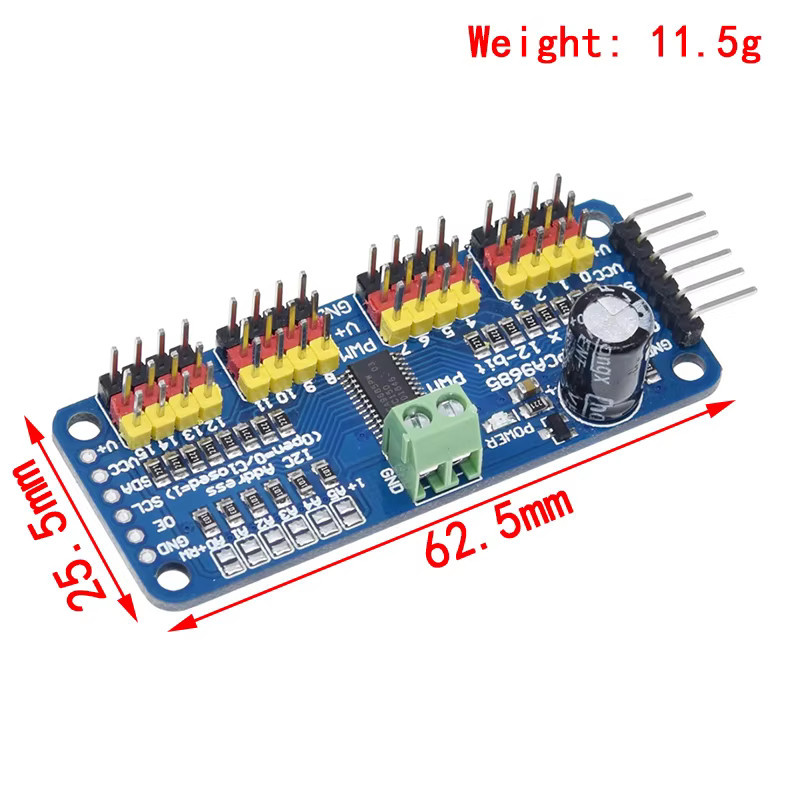 Si Tai&SH 16-Kanal 12-Bit PWM Servotreiber PCA9685 mit I2C-Schnittstelle in Blau für Arduino und Raspberry Pi - Bild 2