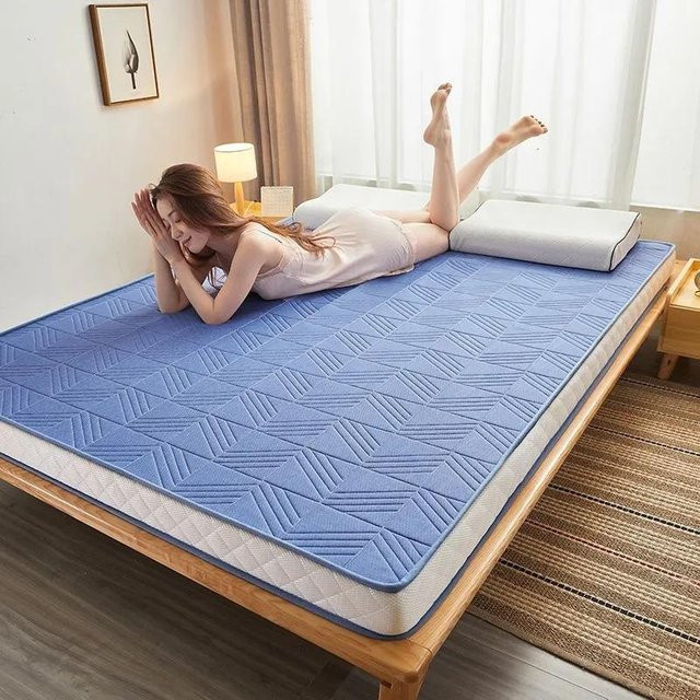 WTEMPO Latexmatratze faltbar in Blau, B/T/H: 90 x 200 x 6 cm - Bild 1