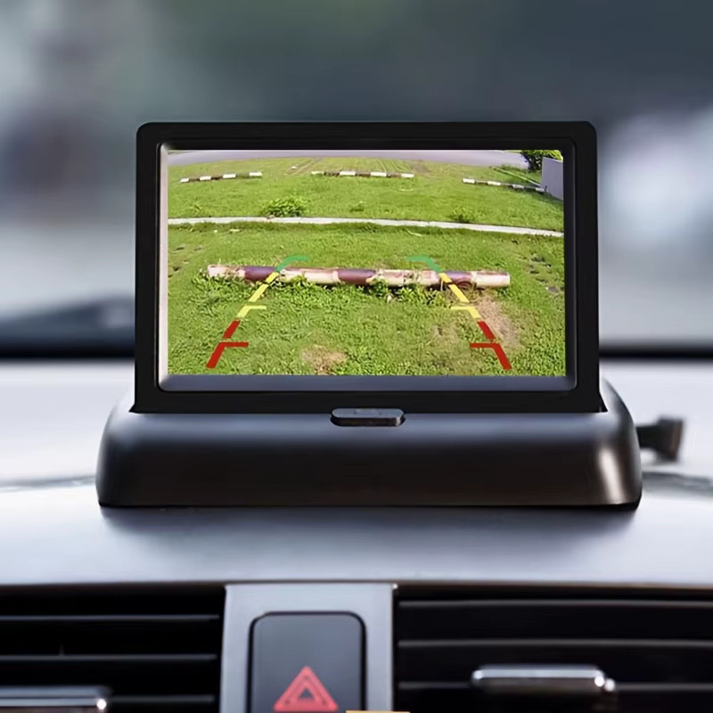 QueenDer Rückfahrkamera-Set mit 10,92 cm faltbarem Bildschirm und HDMI-Anschluss, Schwarz - Bild 4