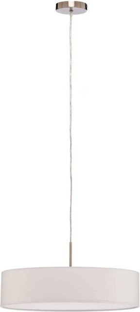 Lindby Pendelleuchte Sebatin 3-flammig Modern Weiß Textil E27 Küchenleuchte B: 50 cm, T: 50 cm, H: 45 cm - Bild 1