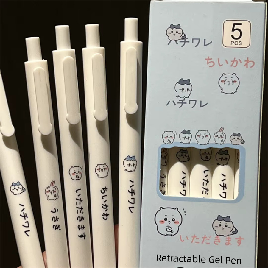 Chiikawa Gel-Stift-Set mit schwarzer Tinte und 0,5 mm Stiftstärke in Schwarz und Weiß - Bild 4