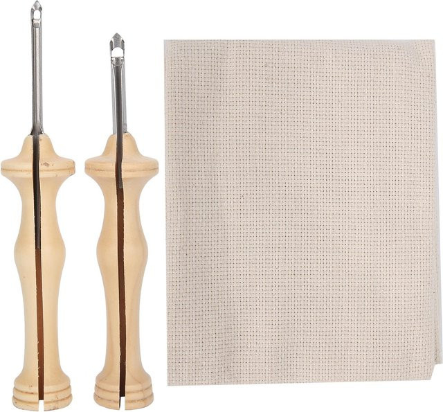 GoolRC Set aus 2 Sticknadeln mit Holzgriff für Stickerei und Webarbeiten in Weiß - Bild 1