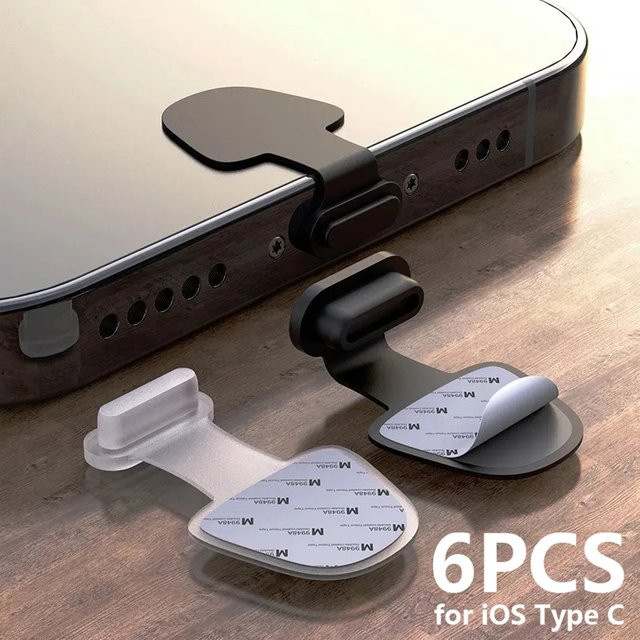 Silikon Staubschutzstecker für USB Typ-C Ladeport in Weiß, 2/4/6er Set - Bild 1