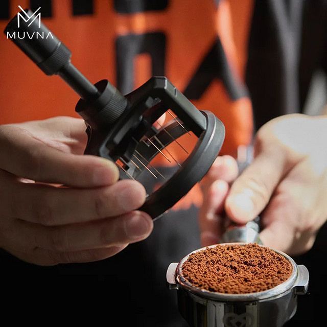 MUVNA WDT Espresso-Rührer Magnetischer Nadelverteiler für Kaffeebereitung in Schwarz, Rund - Bild 1