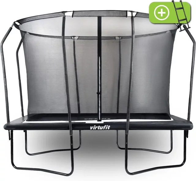 Rechteckiges Fitness-Trampolin VirtuFit in Schwarz aus Metall - Bild 1