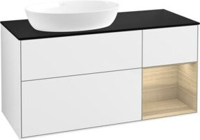 V&B Waschtischunterschrank Finion mit Wandbeleuchtung, Farbe: Weiß lackiert, Breite: 120 cm, Höhe: 50,1 cm, Tiefe: 50,1 cm - Bild 1