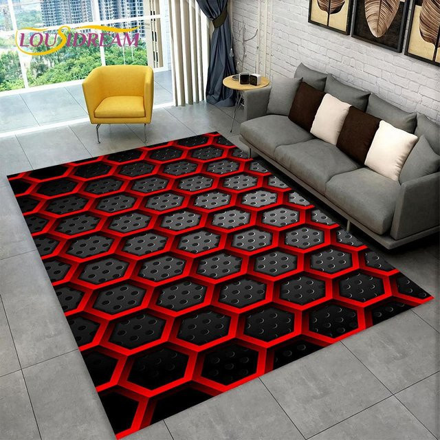 Karpetti 3D-Teppich mit modernem geometrischem Design, rutschfest und waschbar, Mehrfarbig, Breite: 70 cm, Tiefe: 100 cm - Bild 1