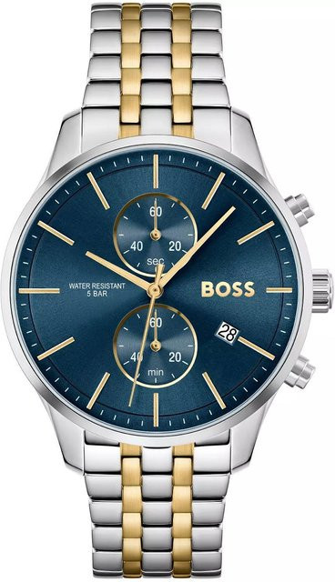 Hugo Boss Herrenuhr, Quarz, Edelstahl, 42 mm, Blau - Bild 1