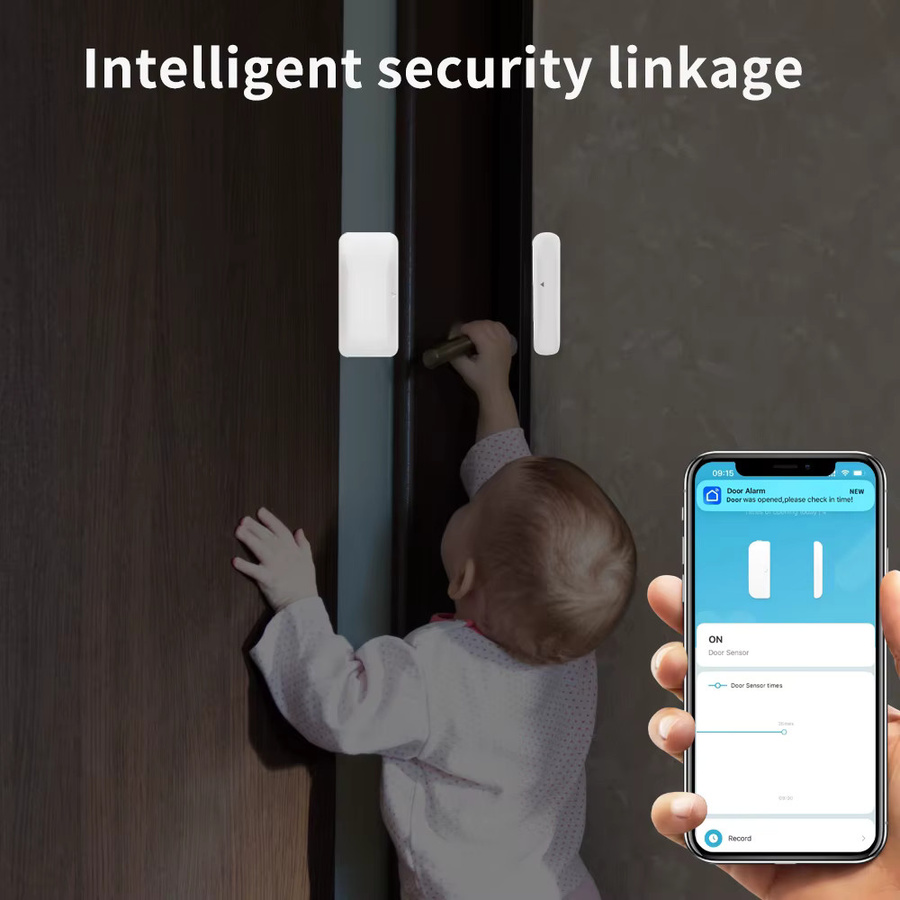 Lincukoo Smart ZigBee 3.0 Tür- und Fenstersensor, drahtloser Alarm in Weiß, kompatibel mit Zigbee2MQTT, Home Assistant oder Ewelink - Bild 3
