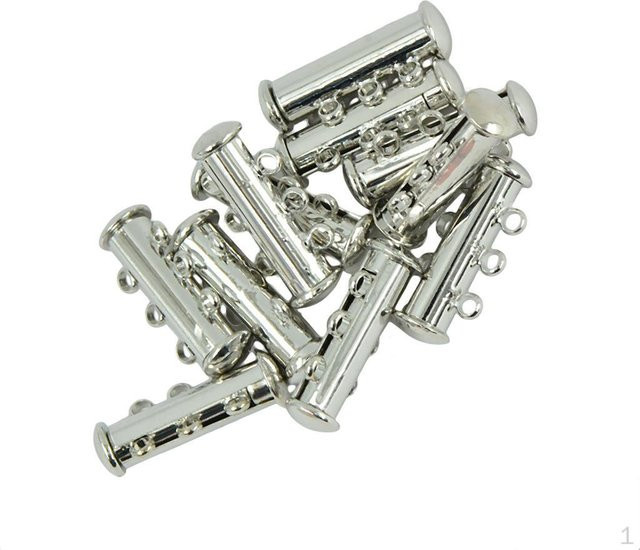 10x Rohr Verschlüsse, Silber, 3 Strang, Magnetisch, DIY - Bild 1