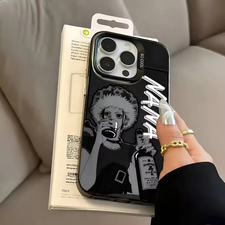 Stoßfeste iPhone Handyhülle im japanischen Anime NANA Musik Design in Schwarz - Bild 4