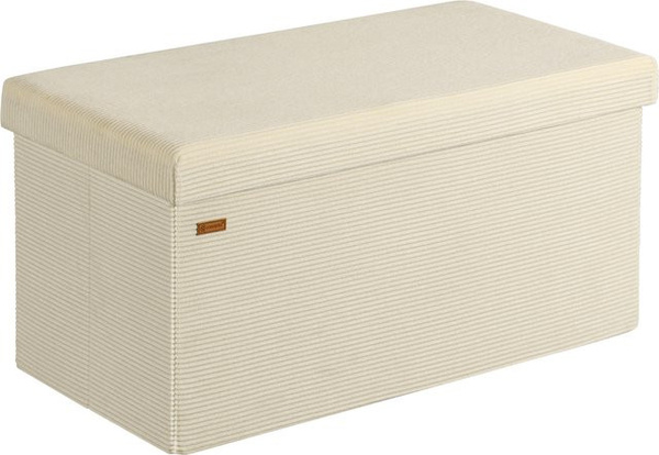 CASARIA Sitzbank aus Cord in Beige, faltbar, B/T/H: 76 x 38 x 38 cm