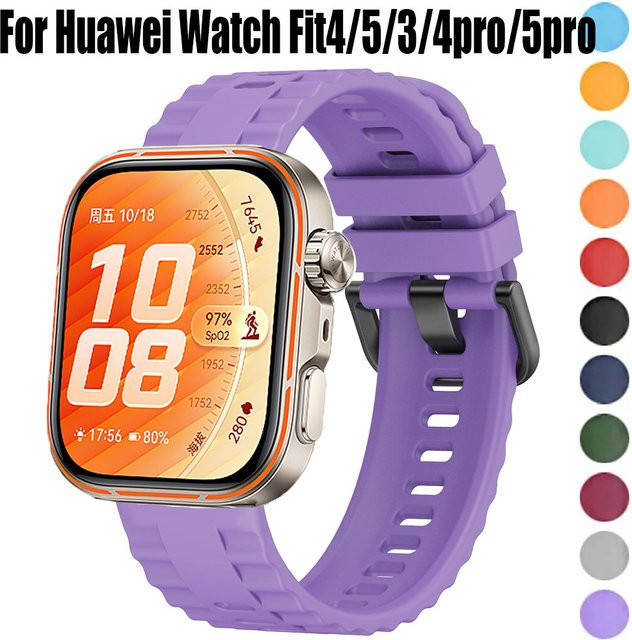Huawei Uhrenarmband Silikon, lila - Bild 1