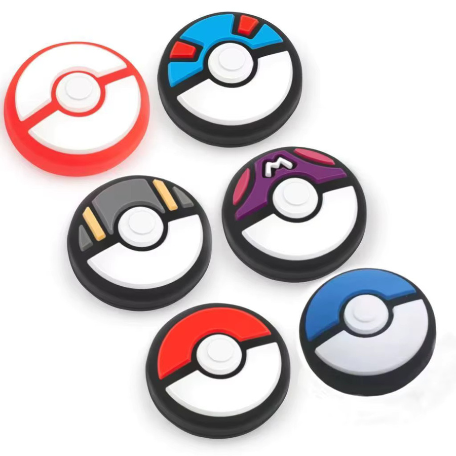 TAKARA TOMY 4er-Set Pokeball Daumenstick-Griffkappen Schutzhüllen für Nintendo Switch 2 Joy-Con und Pro Controller, Multicolor - Bild 5