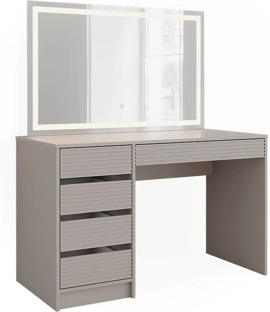 Vicco Schminktisch Sherry Cashmere mit LED-Spiegel in Beige und Weiß, Breite: 120 cm - Bild 1