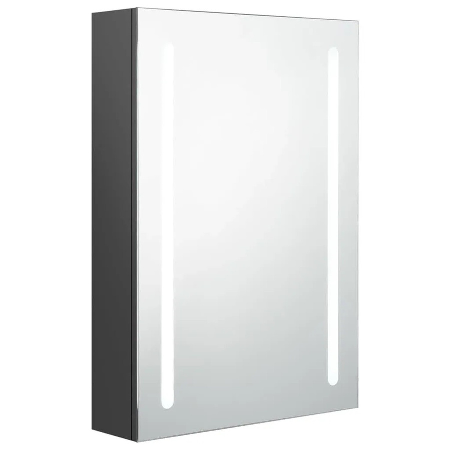 vidaXL LED-Bad-Spiegelschrank in Grau mit Glas und MDF, B/T/H: 50 x 13 x 70 cm - Bild 2