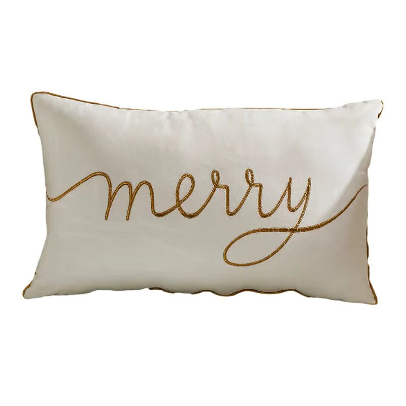 Dekorative inyahome Weihnachts-Kissenbezüge in Weiß mit goldfarbener Bestickung, B/H: 30 x 50 cm - Bild 3