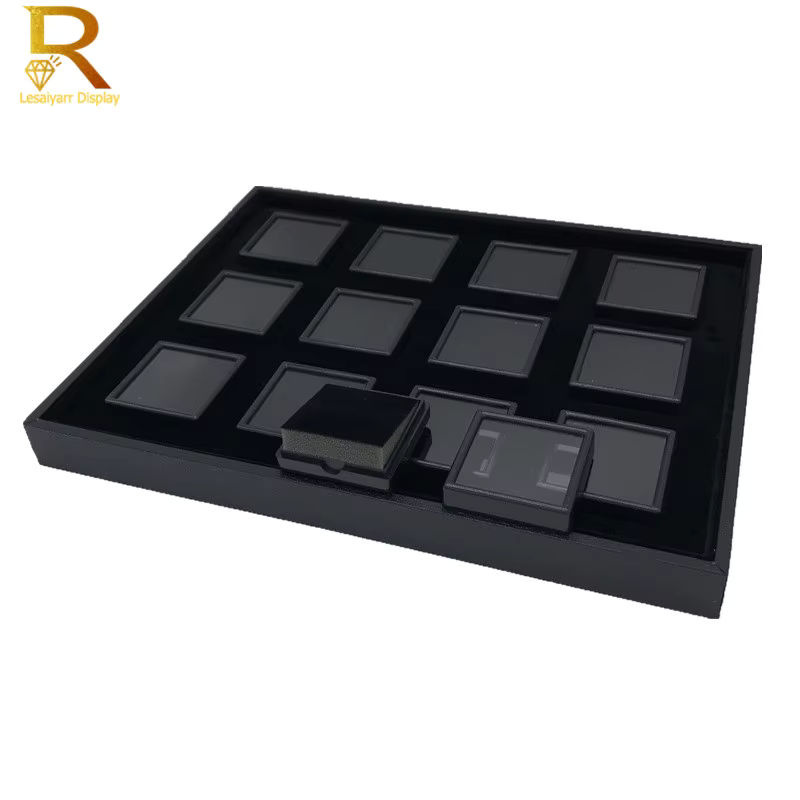 Lesaiyarr Aufbewahrungsbox, quadratisch, weiß, schwarzer Stein, Unisex - Bild 2