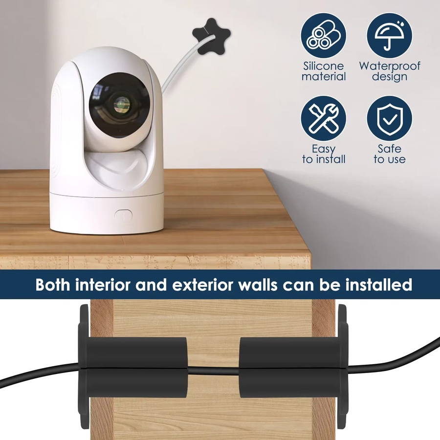 10 Stück Starlink Kabeldurchführung aus Silikon, 5/8 Zoll wasserdichte Wanddurchführung für Ethernet/LAN-Kabel, weiß und schwarz - Bild 3