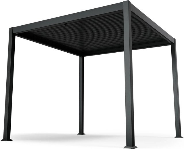 Blumfeldt LuminaHaven Pavillon mit verzinktem Lamellen-Stahldach in Schwarz, B/T: 300 x 300 cm - Bild 1