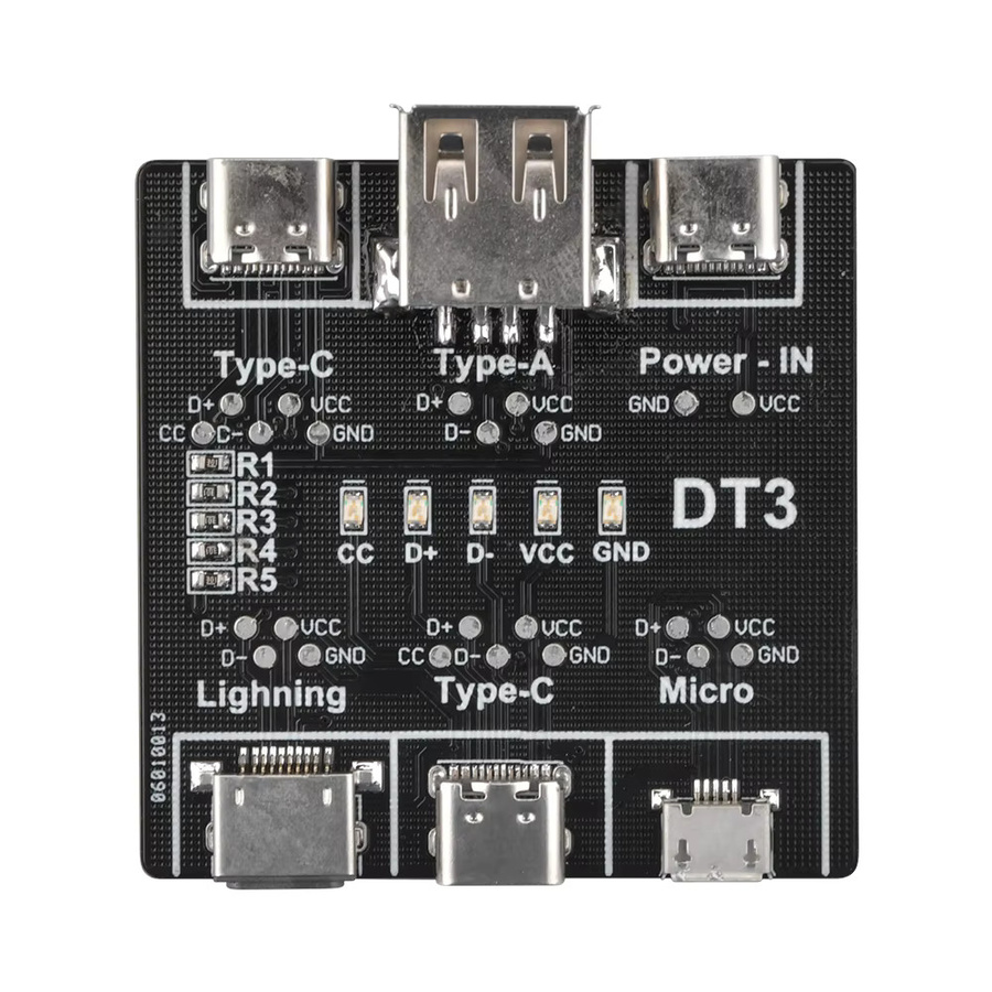 Diymore DT3 USB-C Datenkabel-Erkennungsplatine zur schnellen Fehlerdiagnose von defekten Kabeln in Schwarz - Bild 2