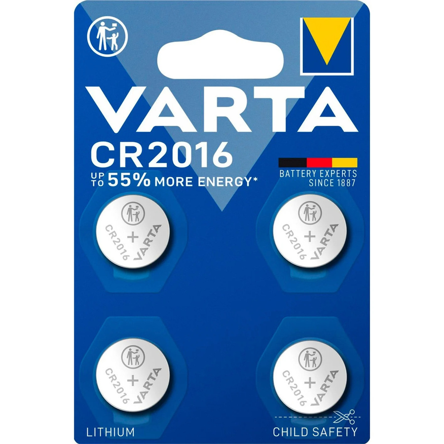VARTA Lithium Knopfzelle CR2016, 3 Volt, Silber - Bild 1