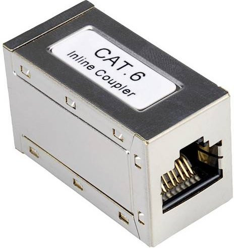 Roline RJ45-Kupplung CAT 6 Ethernet LAN Adapter in Silber - Bild 1