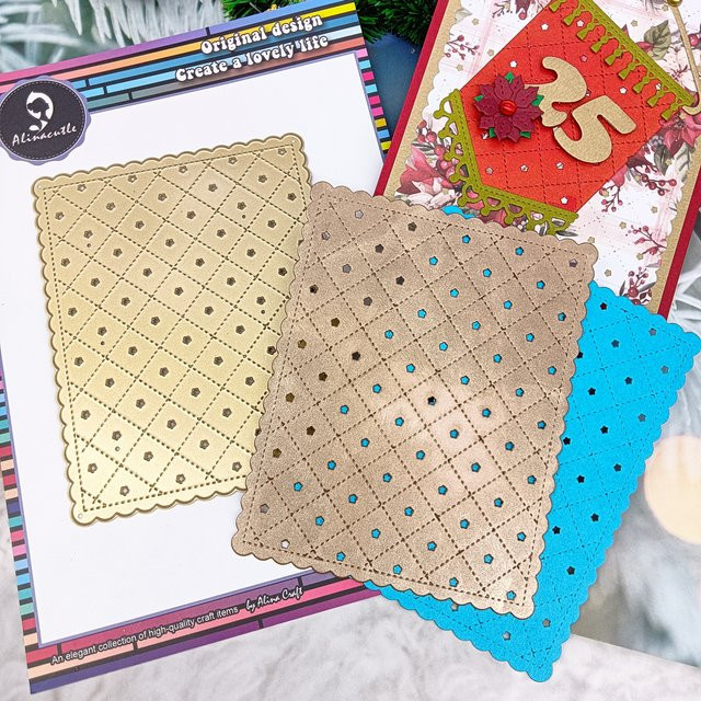 Alinacutle Metall-Stanzform mit Stern-Hintergrundtafel in Gold für Papierhandwerk und DIY-Kartenherstellung - Bild 1