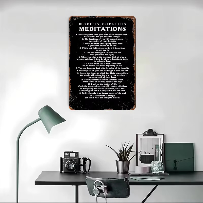 Potdemiel Metallposter Marcus Aurelius Meditations Zitate Wandkunst aus Metall - Bild 4
