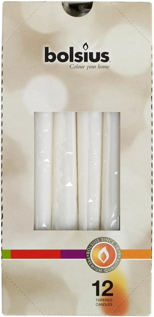 Bolsius Spitzkerzen cellophaniert Weiß 245/24 mm - Bild 1