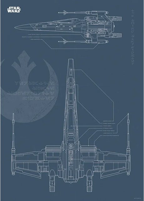 Komar Wandbild Star Wars X-Wing bunt, B/H: 50 x 70 cm - Bild 1