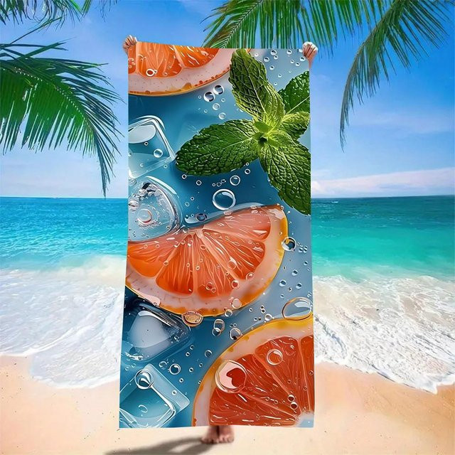 JMG Household Supplies Wassermelonen-Strandtuch aus Mikrofaser, sandfrei und schnelltrocknend, Mehrfarbig, B/H: 50 x 100 cm - Bild 1