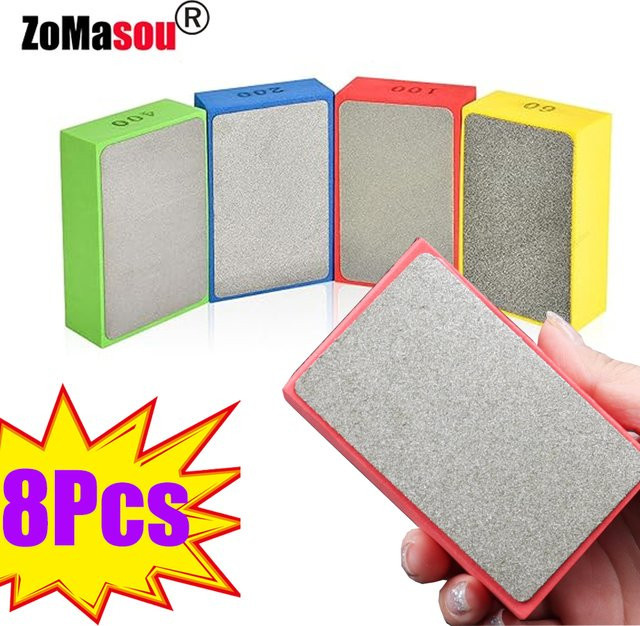 ZOMASOU Diamant-Handpolierpads als Schleifblock für Fliesen, Glas, Stein, Marmor und Keramik, Mehrfarbig - Bild 1