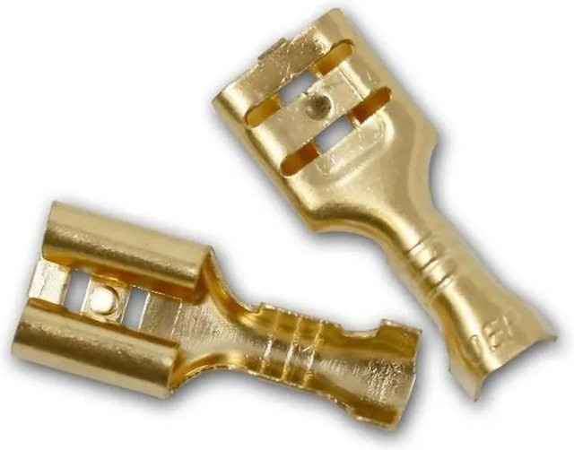 world-trading-net Flachsteckhülse 25mm² aus Messing in Gold, 10er Pack, Länge: 63 mm - Bild 1