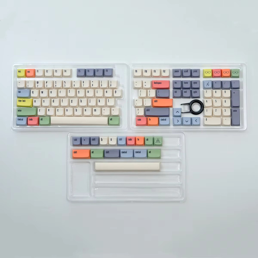 XDA PBT Tastenkappen Dye Sub für mechanische Gaming-Tastaturen im Retro-Minimalismus-Design, Multicolor - Bild 2