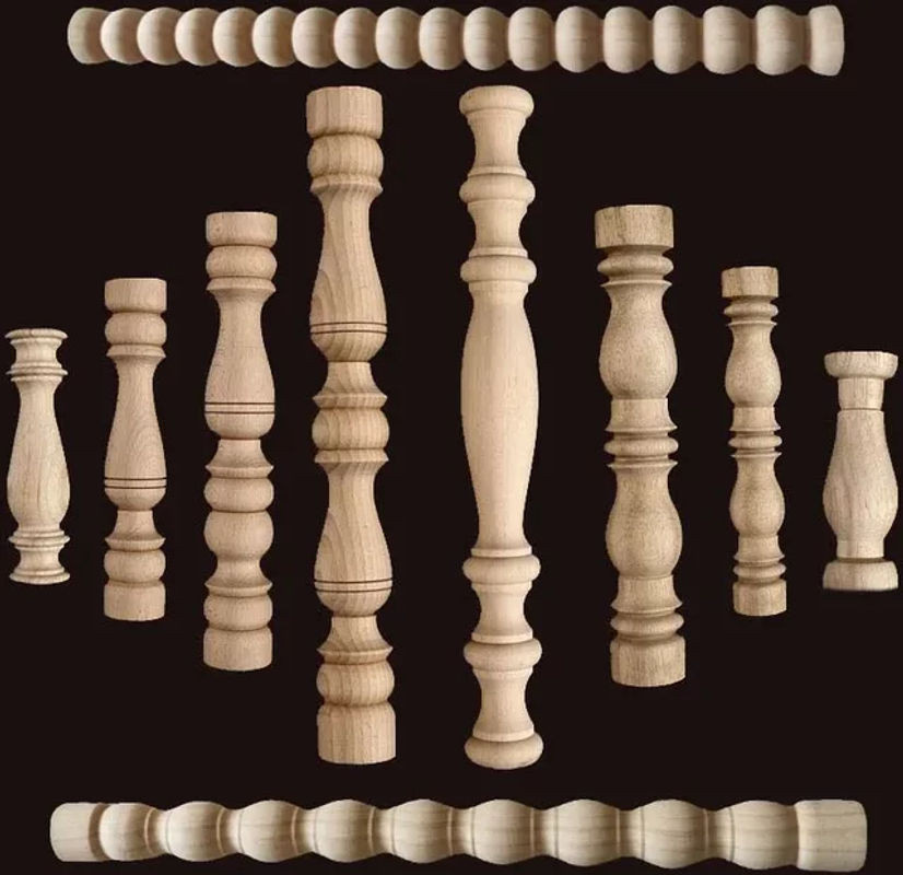 MaYupeT Vintage Holz Säule Applikation in Braun zur Dekoration von Schränken und Weinzaun - Bild 1