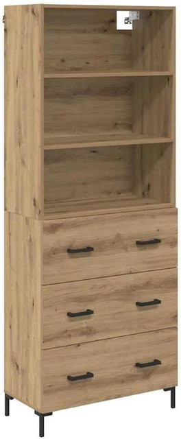 vidaXL Highboard Artisan-Eiche in Braun mit internen Schubladen und Regalen, B/T/H: 69,5 x 34 x 180 cm - Bild 1