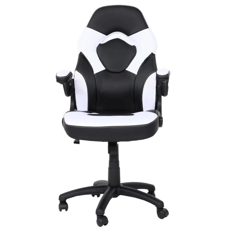 Ergonomischer MCW Bürostuhl K13 Gamingstuhl aus Kunstleder mit verstellbaren Armlehnen, Schwarz-Weiß, B/T/H: 62 x 57 x 120 cm - Bild 2