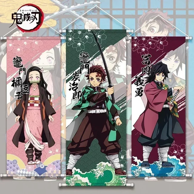 Bandai Demon Slayer Wandbehang aus Leinwand mit Tanjirou und Nezuko als Anime Poster Wandkunst - Bild 1
