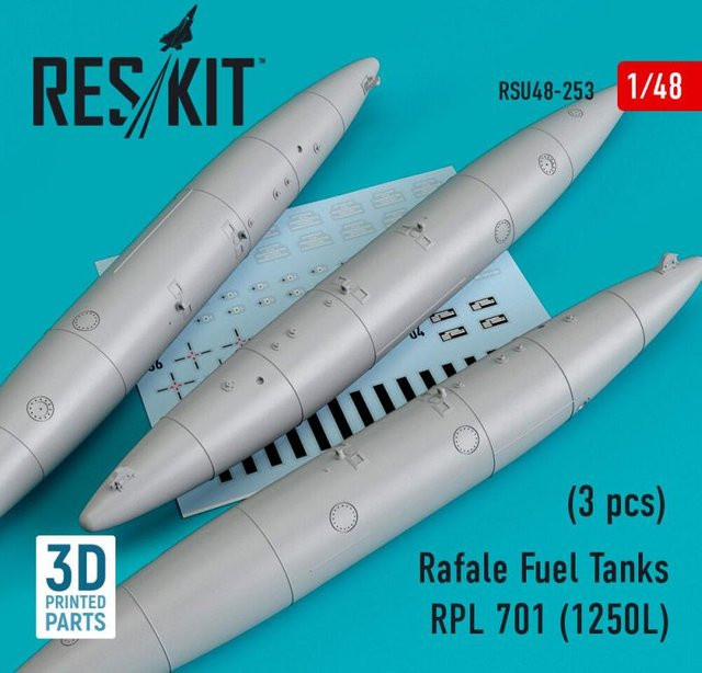 ResKit Models Rafale Fuel Tanks RPL 701, 3-teiliges Set, 3D Printed - Bild 1