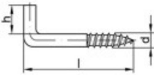 TOOLCRAFT Gerade Schraubhaken 50mm aus Stahl, galvanisch verzinkt, Silber, 100 Stück - Bild 1