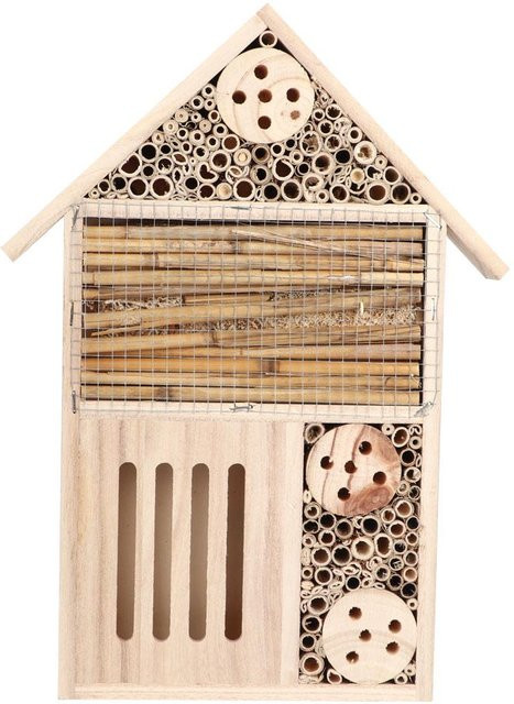 TOMTOP JMS Insektenhaus aus Kerzennussholz in Braun als Nistkasten und Unterschlupf für Bienen im Garten - Bild 1