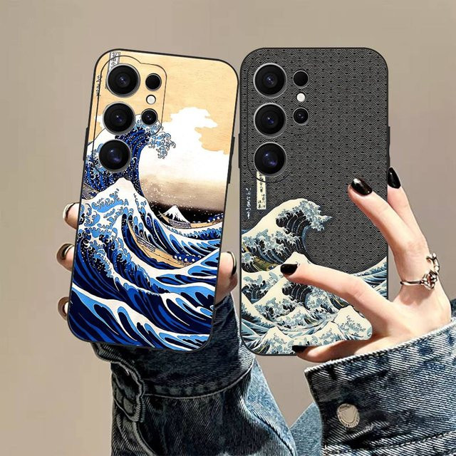 Kanagawa Great Wave Anime Handyhülle für Samsung Galaxy S24 FE S23 S22 S21 S20 Ultra Plus 5G in Multicolour - Bild 1