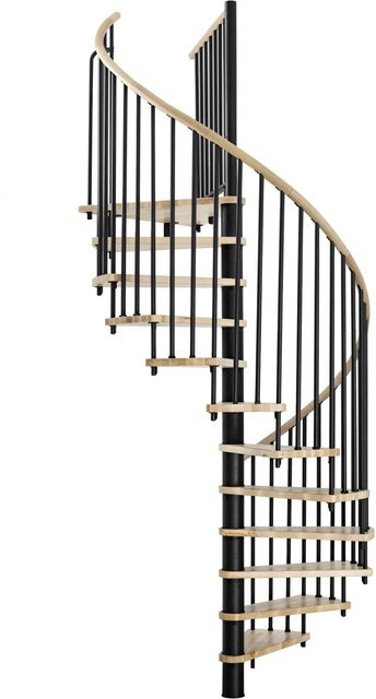 Minka Spindeltreppe Spiralform aus Eiche in Schwarz für eine Geschosshöhe bis 305 cm - Bild 1