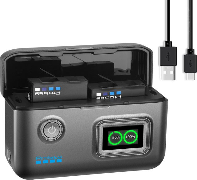 Insta360 Akku Set mit 2200 mAh Akku und LCD Schnellladegerät für Insta360 Ace, Ace Pro und Pro 2 Action Cameras - Bild 1