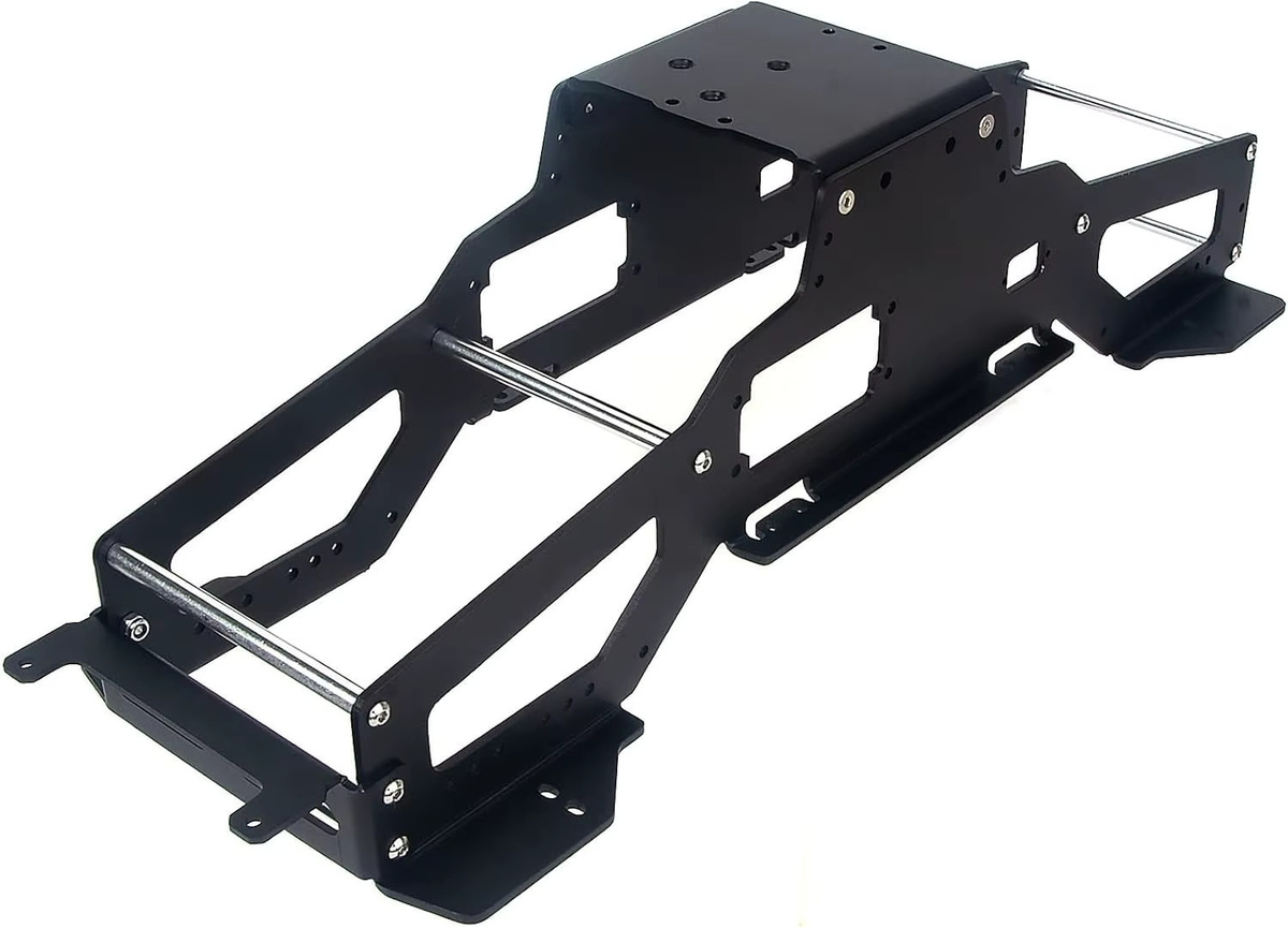 Tamiya Aluminium-Chassisrahmen für RC 1/10 Bullhead Clodbuster 4x4, Metall, Schwarz, Zubehör - Bild 4